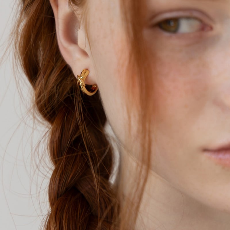 TATIANA Axis Cross Hoop Earrings EC3203