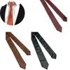 Herren Pu-Leder Krawatte Schmale Version 5,5 cm Breite Britischer Business-Stil Einfarbig