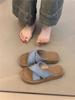 Ethnic Cool Slippers 2025 New Summer Vintage Woven Cross Bohemian Student Flat Roman Shoes
