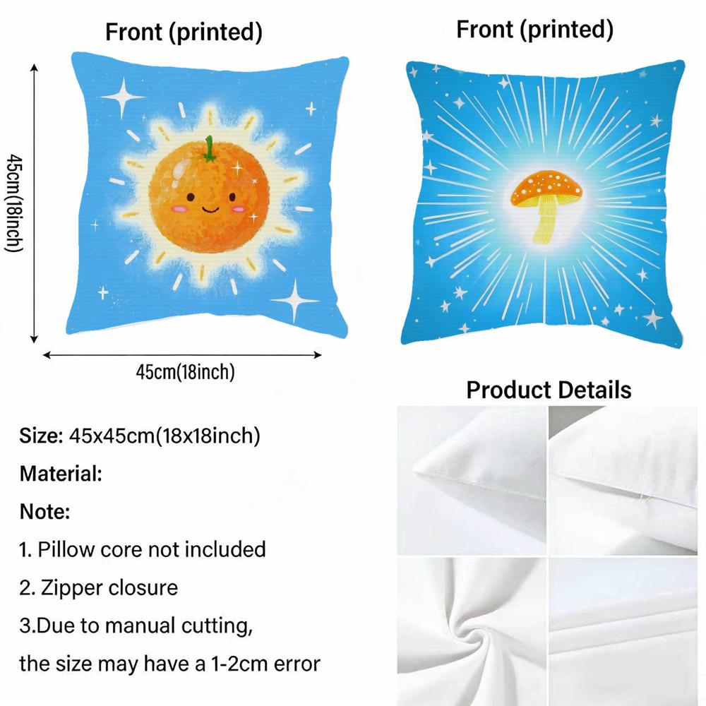 G-Glowing Fruits Cushion Cover Fabric Soft Furnishing,Pillowcase, Cushion Cover, Sofa Pillow, Home Decoration