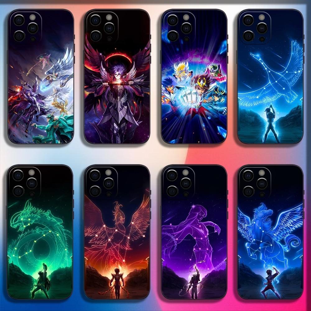 S-Saint Seiya Knights Phone Case For iPhone 16,15,14,13,12,11,Pro,X,XS,Max,XR,Plus,Mini Soft Black Cover