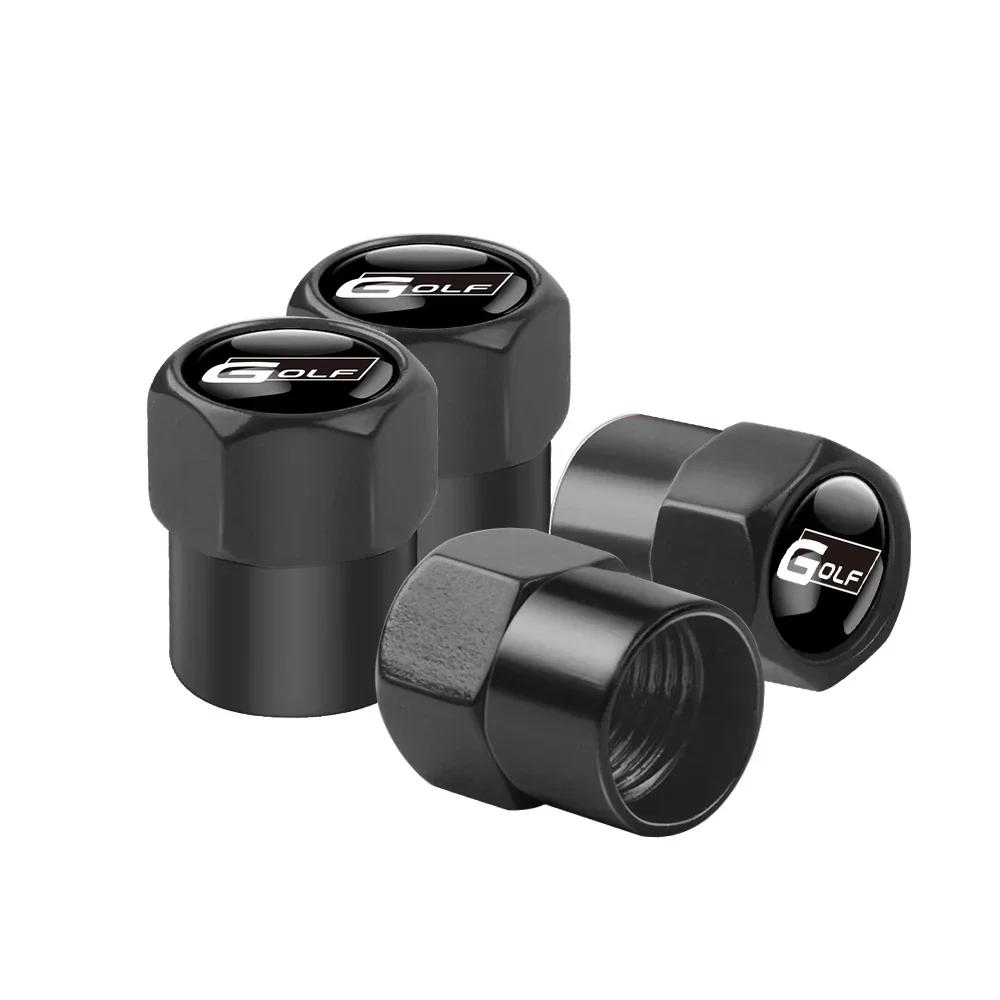 T23-For Volkswagen VW GTI R Golf 5 7 6 4 Polo Tiguan Passat Jetta Lavida Car Styling 3D Metal Wheel Tire Valve Stem Caps Accessories