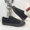 Spring and summer all-black canvas shoes casual shoes low-top flat-soled cloth shoes student sneakers teenager breathable