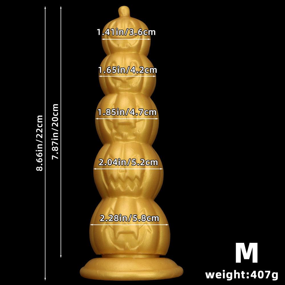 Huge Gold Silicone Anal Plug Threaded Dildo Realistic Big Dick Sex Toy for Men Fisting