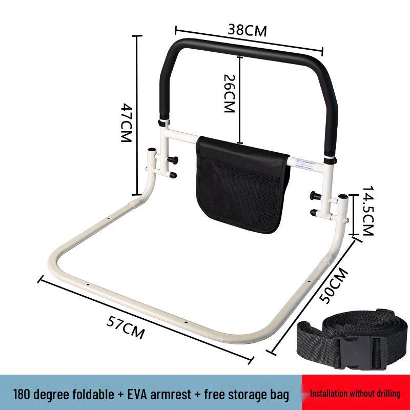 Foldable Bedside Handrail for Elderly & Disabled - Safe Stand-Up Aid