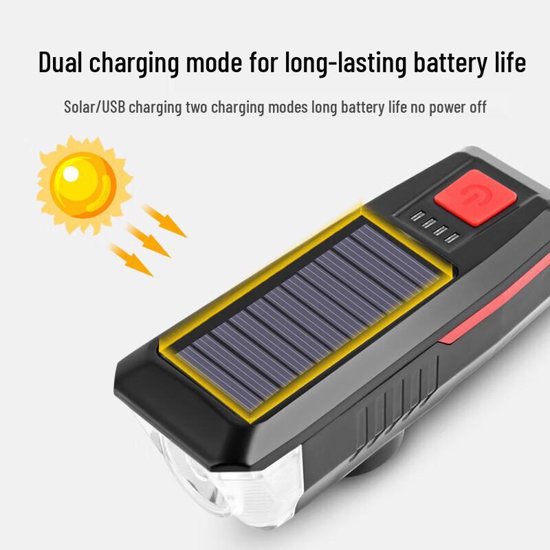 CNMF Solar USB LED Bike Headlight