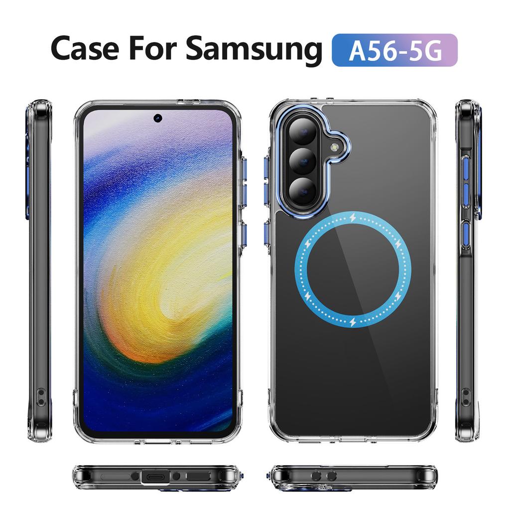 New Product for Samsung Phone Case, Korean Ins Style Transparent Phone Protective Case, Magnetic Suction Phone Case, Hard Shell