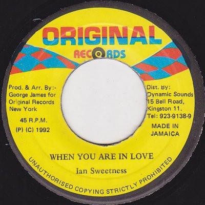 7inch Record IAN SWEETNESS - When You Are In Love NONE Original Record 1992 Jamaica Reggae, Ska & Dub Used