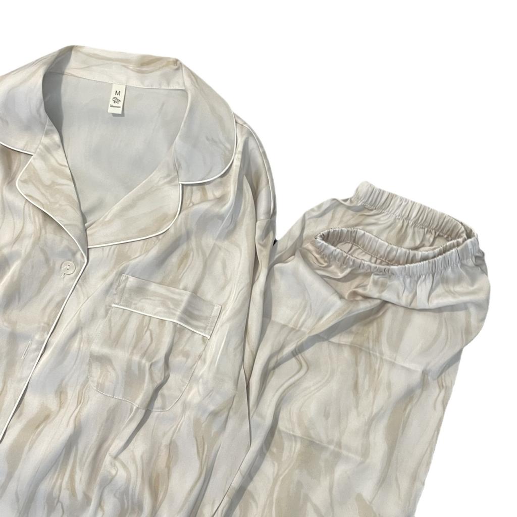 [Meteorite Latte] 1011 New Pajamas Women's Spring and Autumn Long Sleeves High-end Light Luxury Homewear Women Can Wear Outside