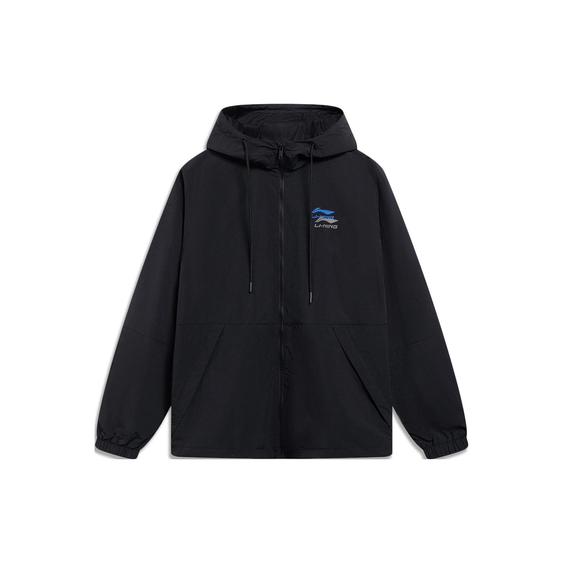 Li-Ning Double Logo Waterproof Hooded Jacket Black Men s AFDT523-1 S