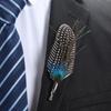 Uomo Donna Elegante Fatto a Mano Piuma di Pavone Zircone Spilla Pin da Bavero Pin per Cappello Camicia Completo Festa di Matrimonio Fidanzamento Accessorio