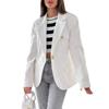 Blazer doppiopetto, Giacca da completo per l'ufficio, Capospalla sartoriale tinta unita slim fit, Giacca versatile Autunno Inverno Business Casual per Donna