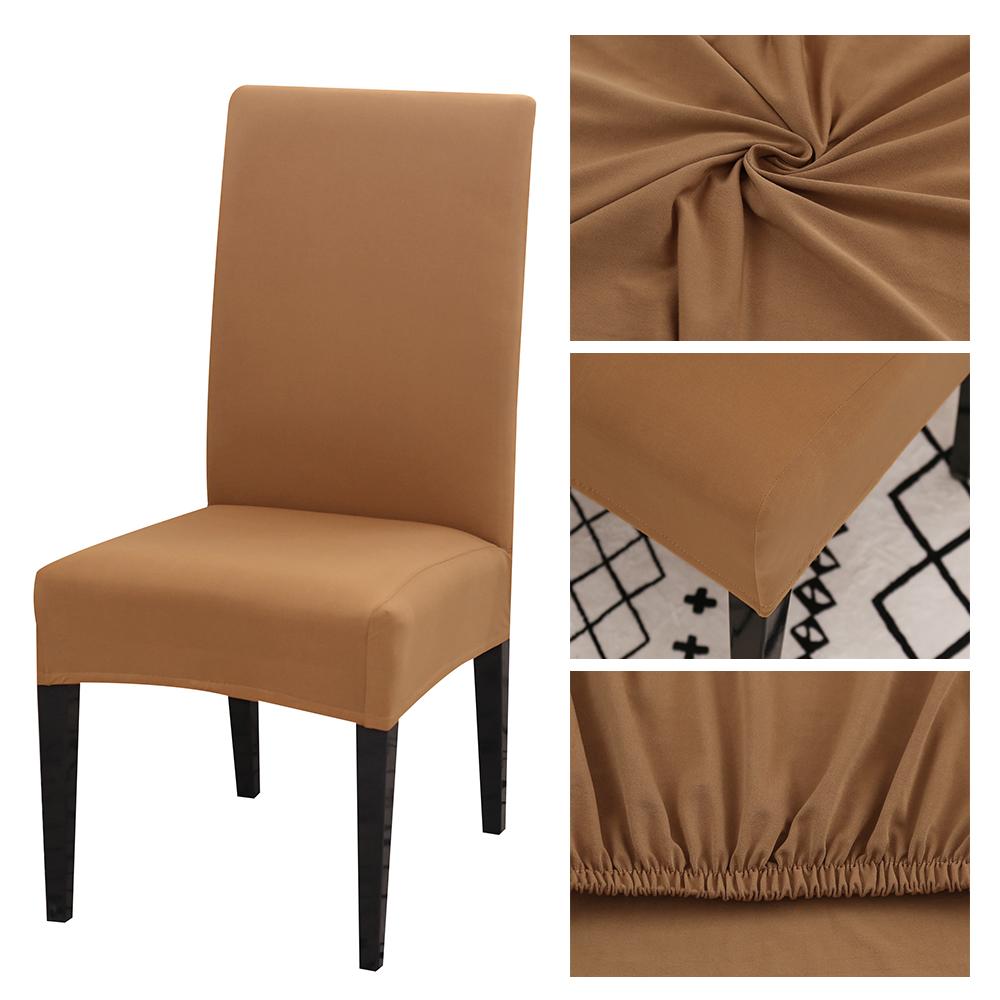 Ensfarget Stoltrekk Stretch Spandex Slipcover Protector For Kjøkken Stol Sete Hotell Bankett Bryllup Spisestue 1 /2 /4 /6 Stk