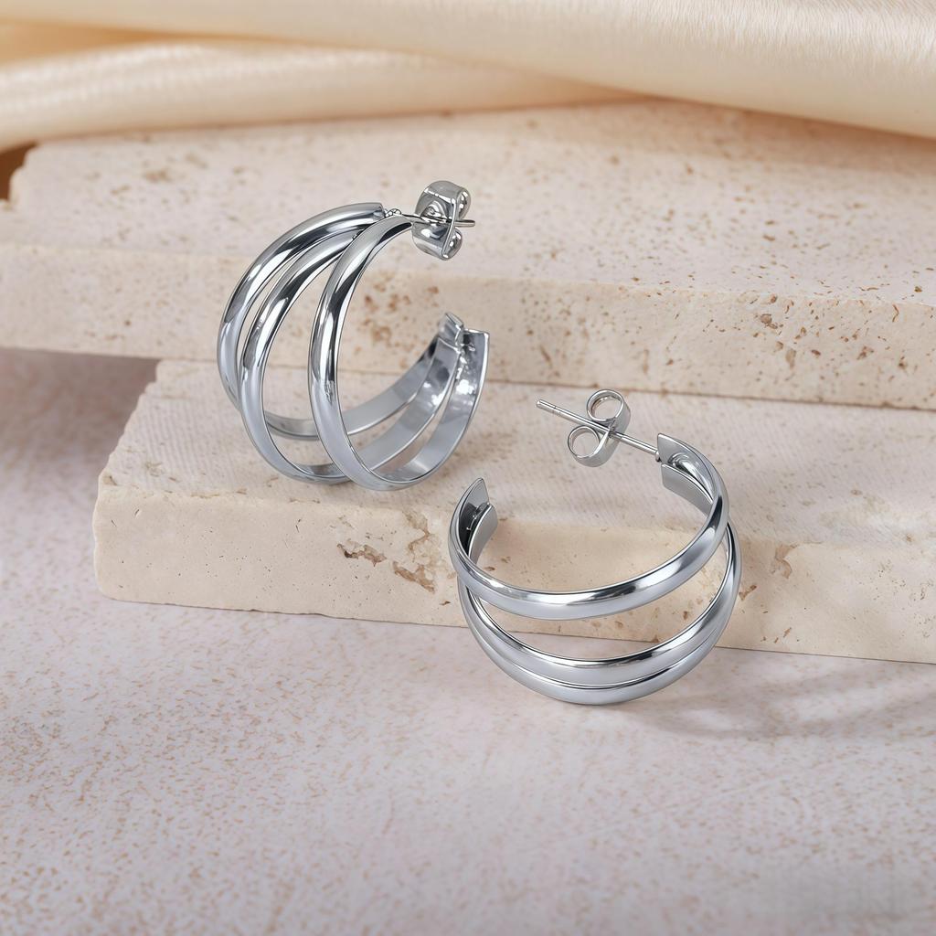 2025 Lightweight Luxury Titanium Steel Earrings: Colorfast High-End Ear Cuffs for Women