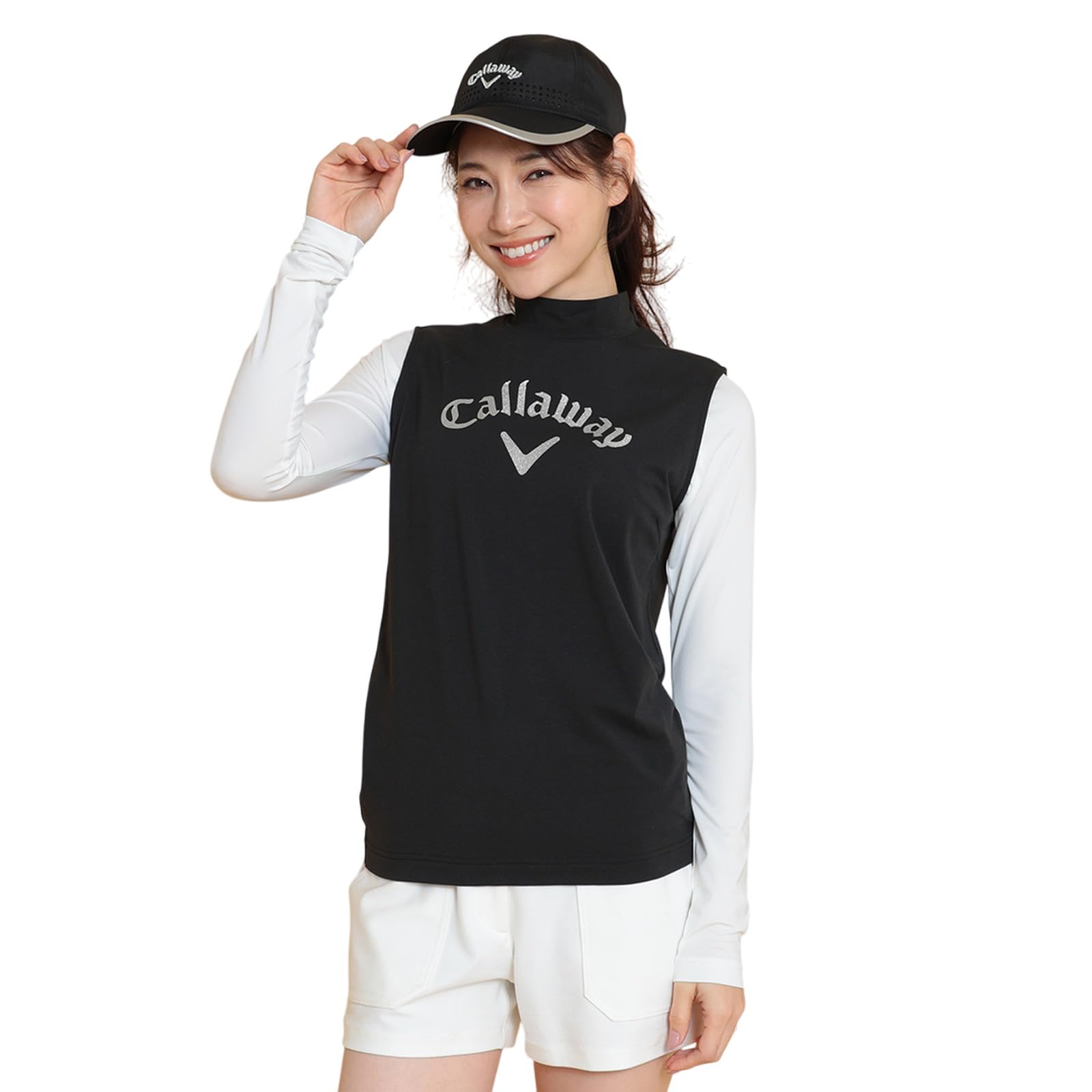 

Callaway Layered Shirt and Mock Neck Shirt Golf C25134217 M Women s (Sleeveless Set) / / 1010_Black