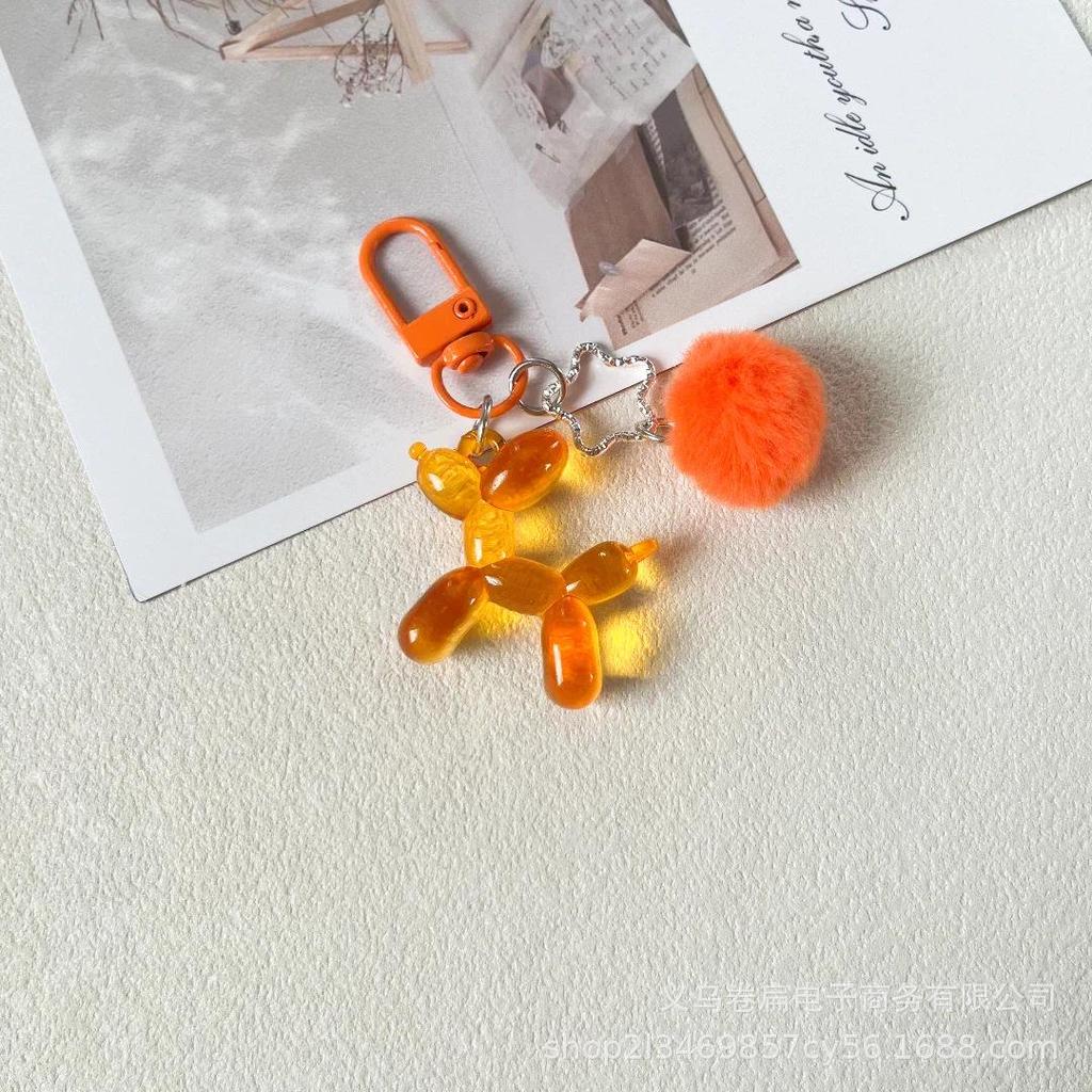 Trendy DIY Transparent Balloon Dog Keychain Charm - Great Gift for Best Friends