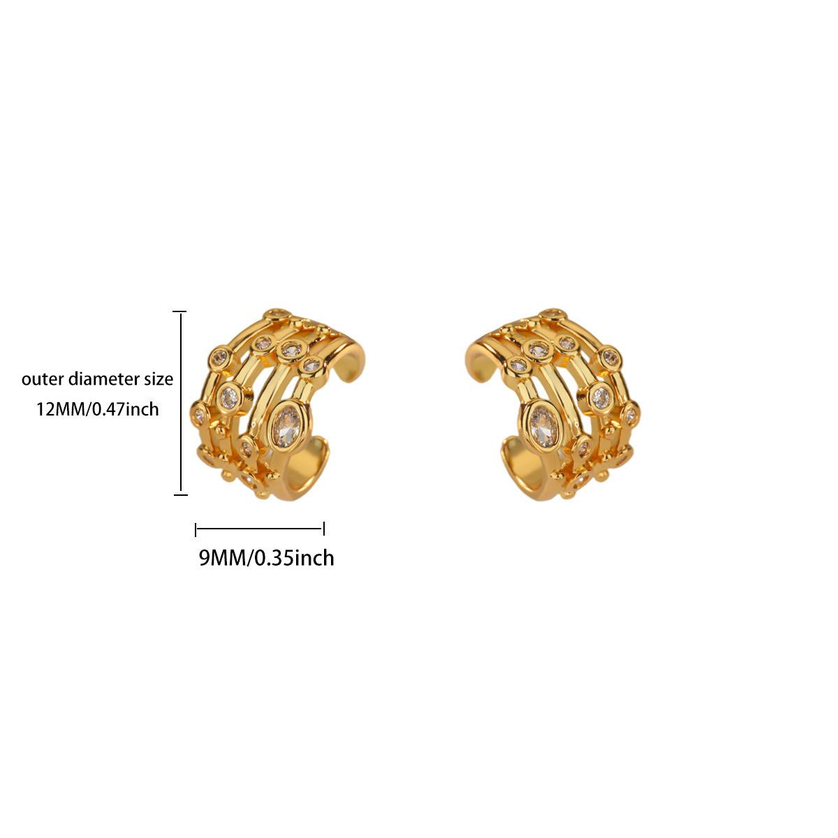 

Vintage Luxury Multilayer Zircon Clip Earrings for Women Cooper Gold Color Crystal Earring 2026 New Fashion Wedding Zircon Gift