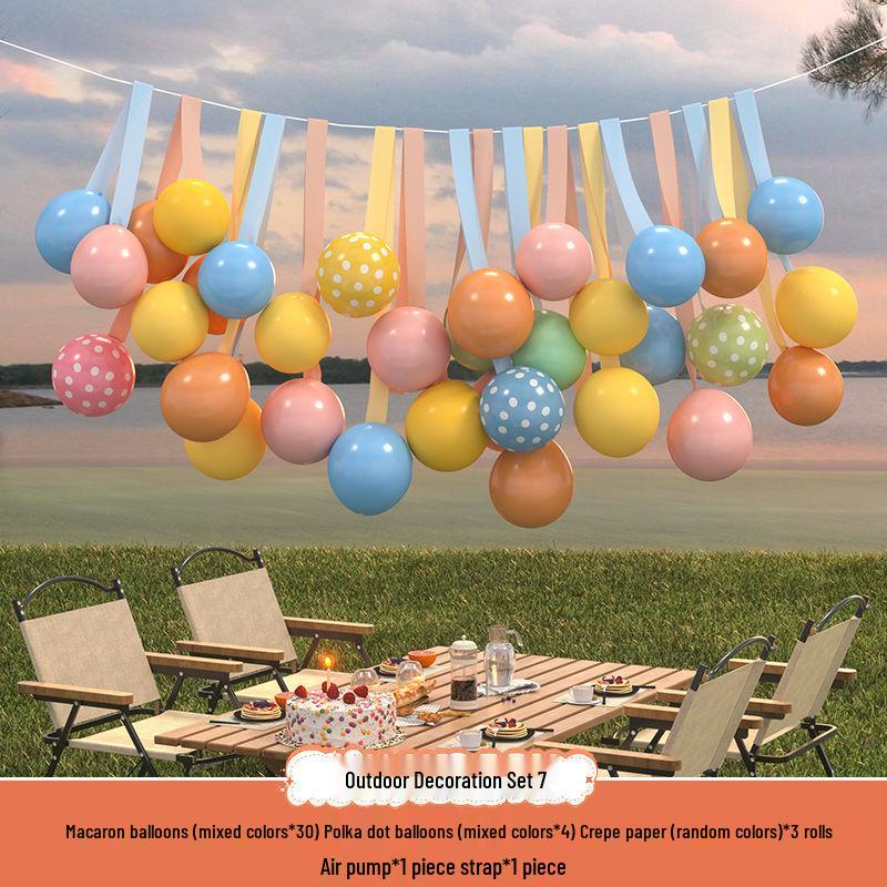 

Xiaohongshu First Birthday Camping Party Balloons & Banner for Kids