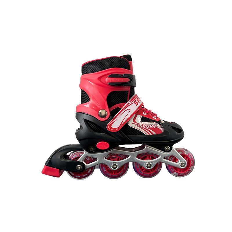 

Kids Adjustable Inline Skates With Light Up Wheels Safe Durable Roller Blades For Boys And Girls Beginner Skates 38-42 червоний