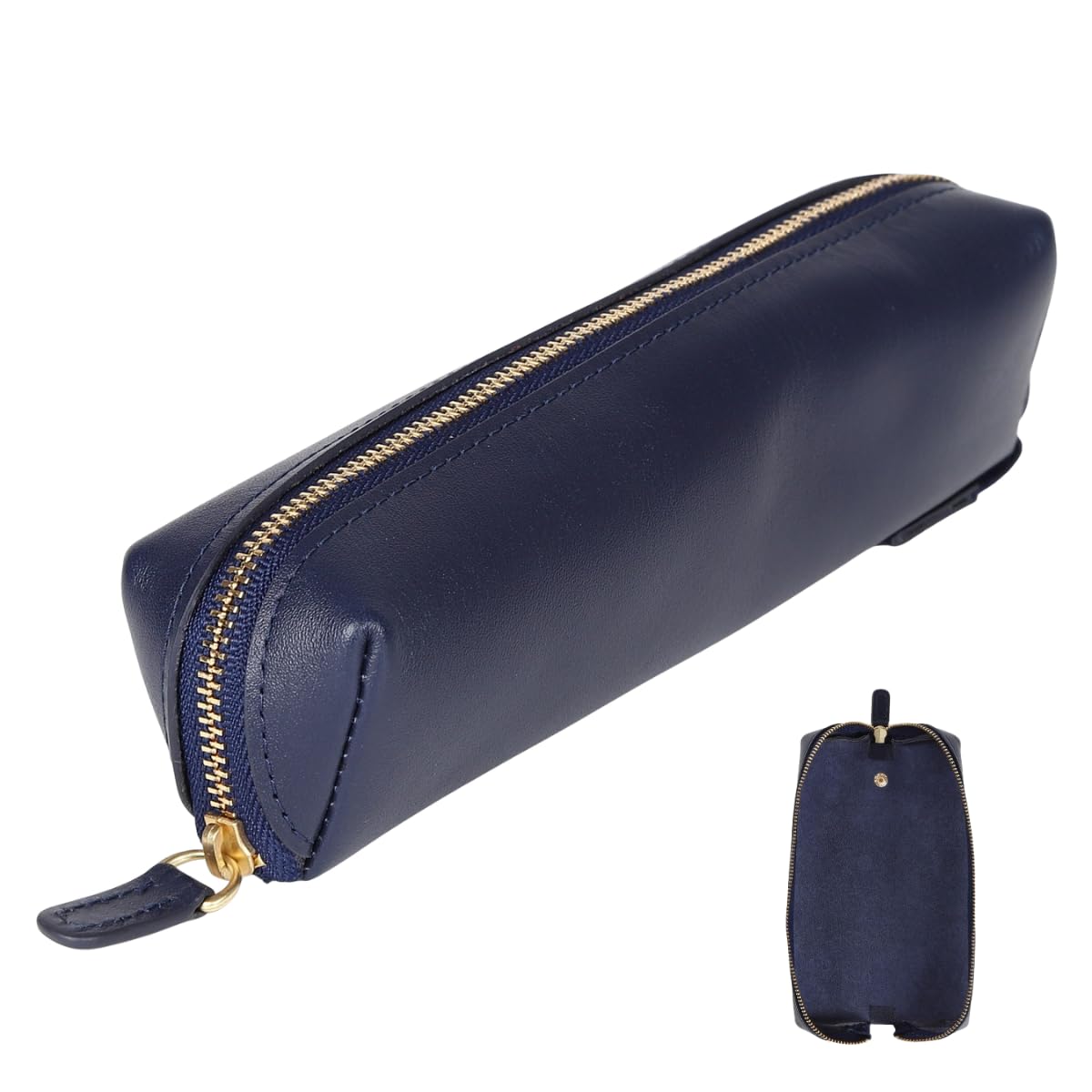 

Lightex Genuine Cowhide Leather Pen Full Vegetable Tanned pcase01 Case, Flat, 100% Leather, (Navy)