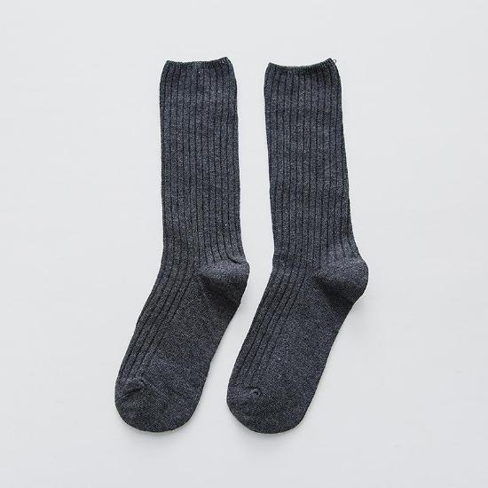 1 Pair Women Cotton Loose Socks Autumn Winter Knitting Solid Color Long Black Pink Korean Japanese Student Girls Stockings Retro