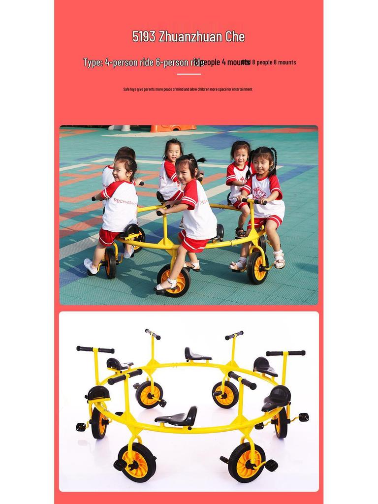 Kindergarten-Dreirad für Kinder 2-8 Jahre - Outdoor-Pedal-Fahrrad für Kleinkinder mit Eltern-Kind-Funktion