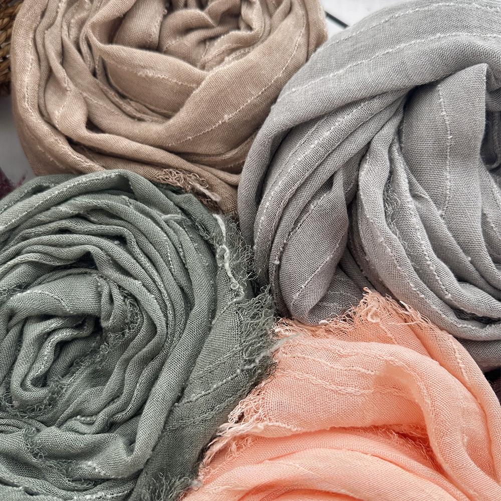 New Spring and Summer Scarf for Women Thin Medium-length Scarf for Art Retro Men Cotton Scarf