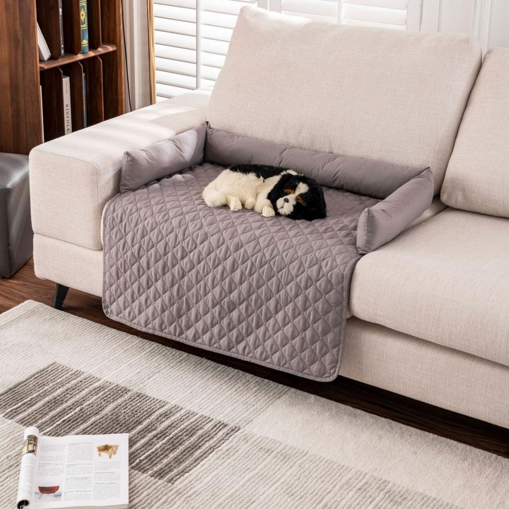 Waterproof Non Slip Washable Pet Sofa Protector Mat with Bolster Cushion Furniture Couch Cover Bed Pad for Dogs Cats Home Car