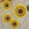 10 Piece Sunflower Embroidery Sequin Patch Repair Clothes Badges Clothing Decoration Accessories