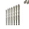 4/7pcs Drill Bit Set, Four Blades Serrated Centrifugal Serration Design, Straight Spiral, for Dry Drilling Porcelain, Ceramic