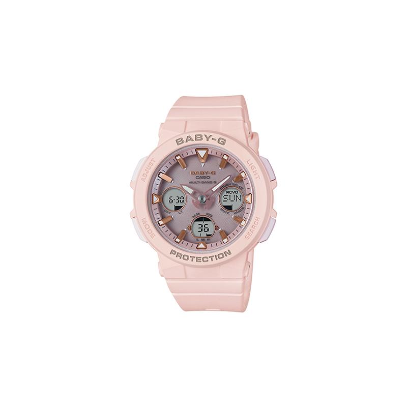 

Casio BABY-G double bezel multi-function radio wave solar movement quartz movement resin strap Japanese and Korean watch women s watch BGA-2500-4APR розовый