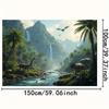 2D Jurassic Dinosaur Backdrop, Prehistoric Jungle Photography Background