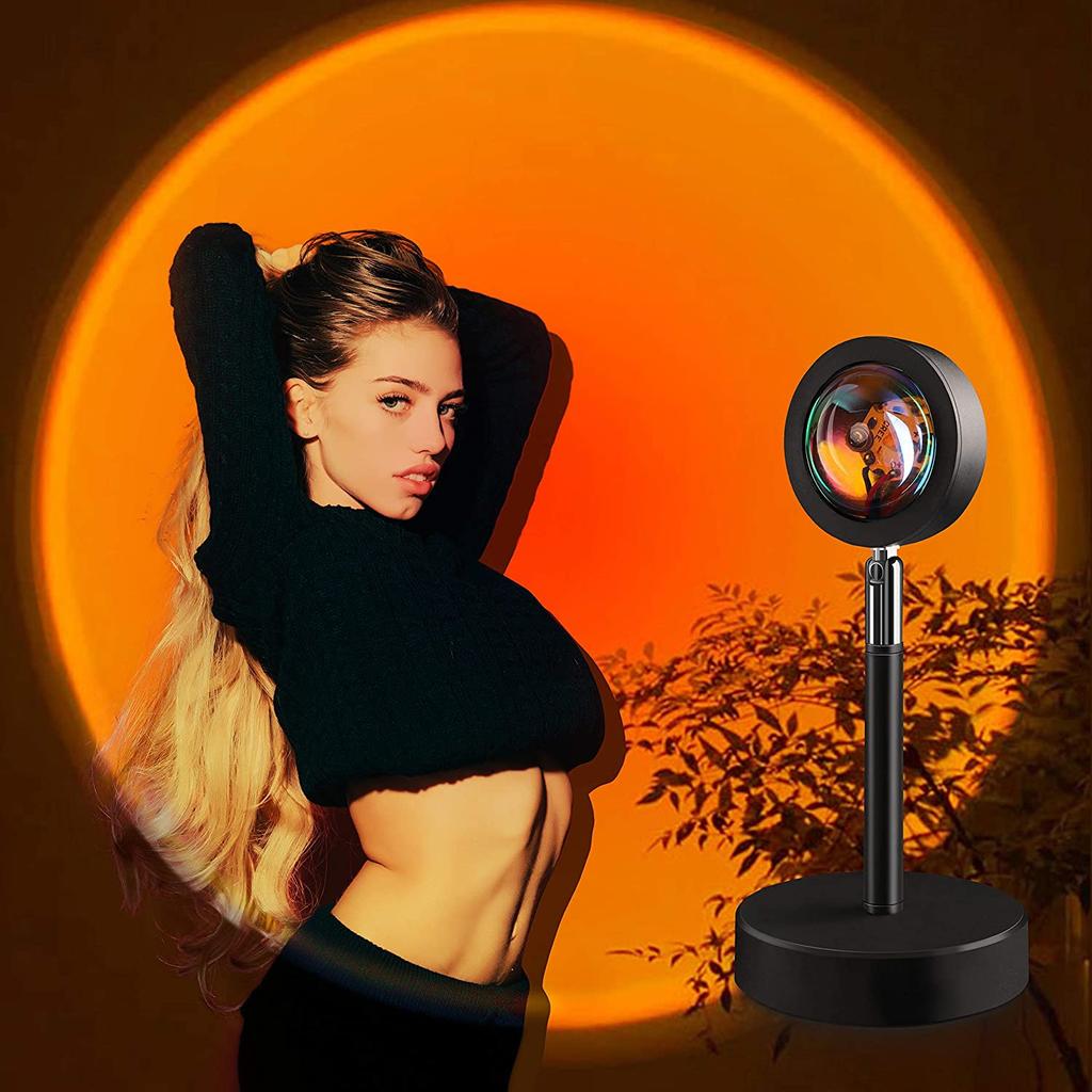 Lampe de Projection de coucher de soleil, lampe de coucher de soleil rotative à 180 degrés, lampe solaire lumineuse, lampe d'ambiance romantique