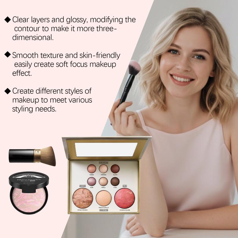 Makeup Tray Set Multifunctional Beauty Tools Kit with Stage Light for Portable Nude Makeup Touchup