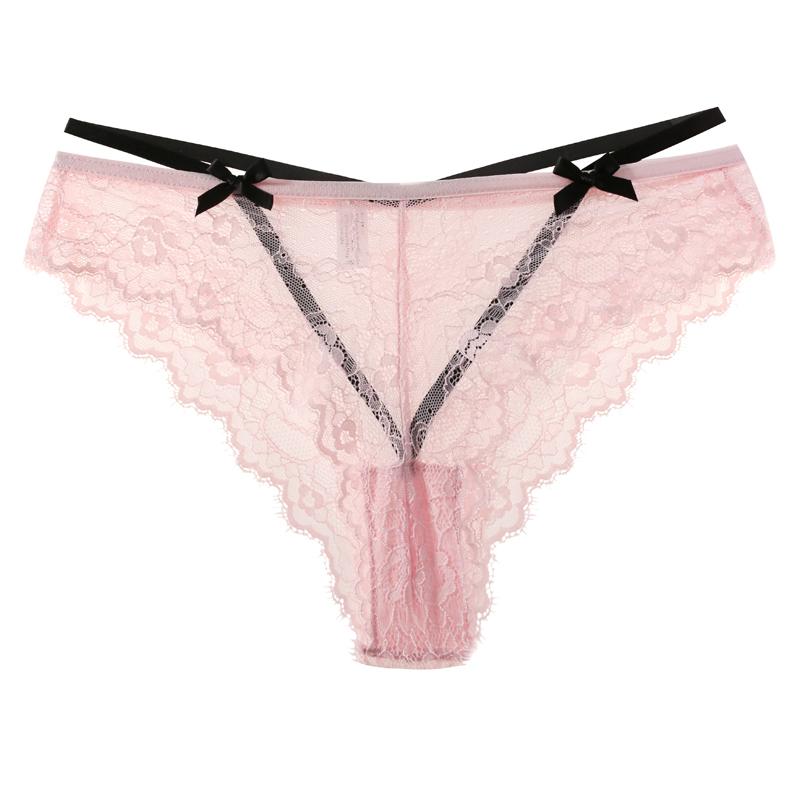 CINOON Sexy Women Lace Panties Low-waist Ultrathin Transparent Briefs Solid Bow Comfort Intimate Underpant