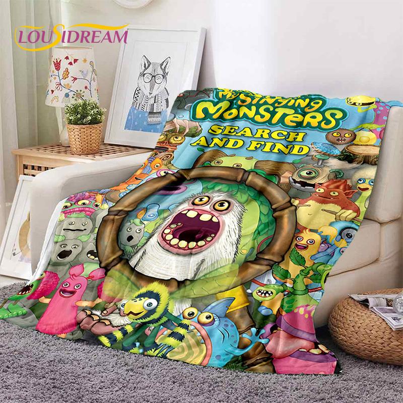 Game My Singing Monsters Cartoon Soft Blankets,Keep Warm Throw Blanket Comfortable Blanket for Picnic Beds Sofa Home Bedroom Kid