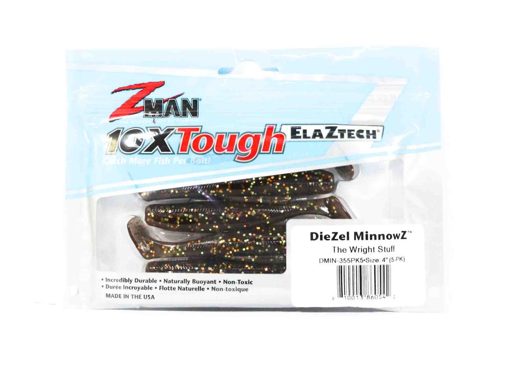 Zman Soft Lure Diezel MinnowZ 4 Inch 5/Pack The Wright Stuff (0542)
