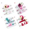 3pcs/set Simulated-pearl Ribbon Lace Flower Headband Baby Girl Headbands Elastic Hairbandldren Hair Accessories