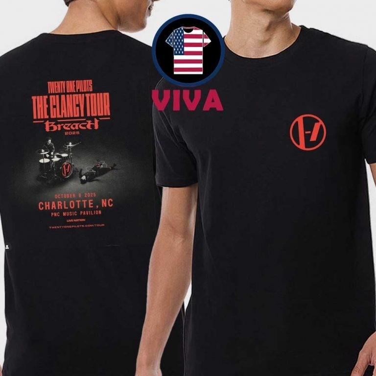 Twenty One Pilots Шарлотт NC 2025 PNC Pavilion Breach The Clancy Tour Футболка Унисекс Футболка M