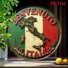 Vintage Italian Flag Metal Poster Welcome To Italy Bar Wall Decor