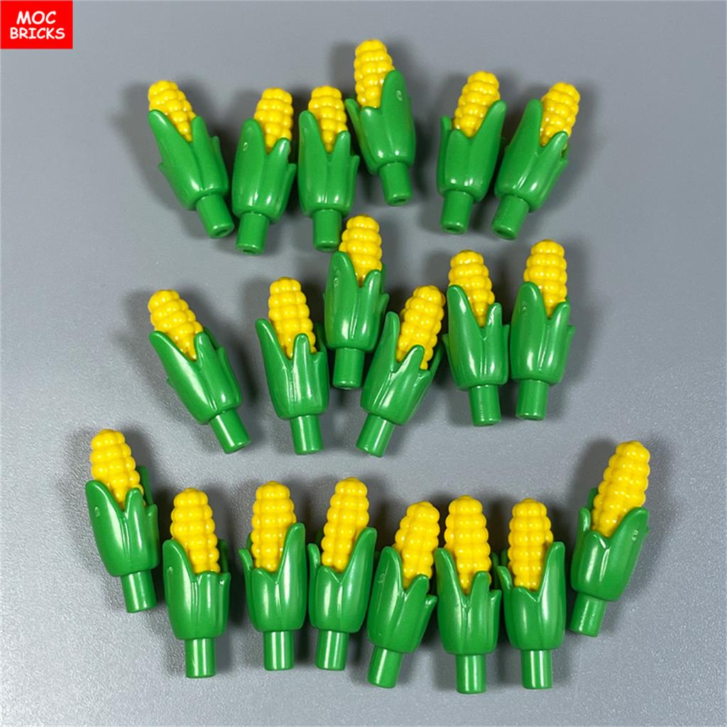 MOC Bricks Corn Crop Sheep Goat Vegetable Food Plant Building Blocks Accessories Village Farm Scene Toy Friends Children's Toys