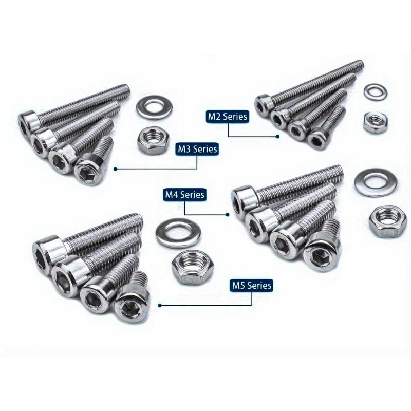 880pcs M2 M3 M4 M5 Cup Head Screws Bolts for Hardware Manufacturing Industry