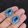 Facettierter London Blue Topas Ohrring Vintage Ohrringe Natürlicher Edelstein Schmuck 925 Sterlingsilber Ohrring Handgefertigter Hängeohrring Geschenk für Sie