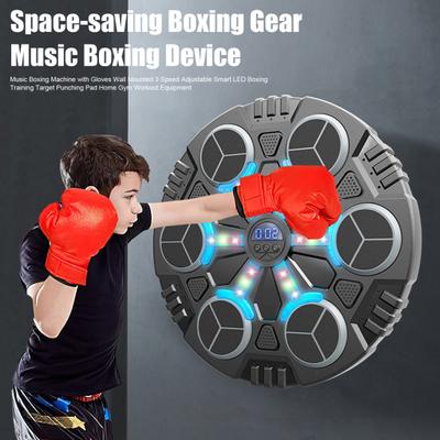Hudební boxerský stroj s rukavicemi Nástěnný 3 rychlosti nastavitelný Chytrý LED box