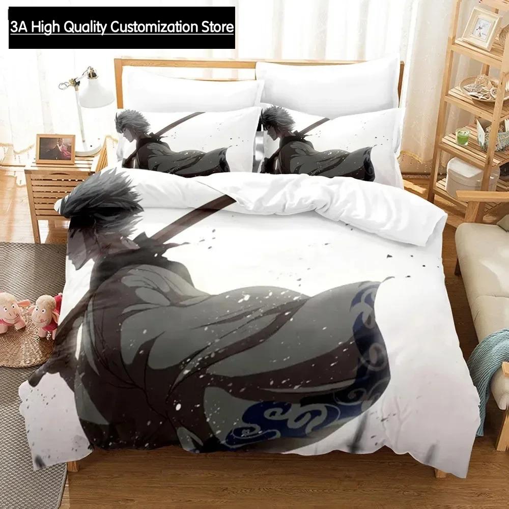 Gintama Bedding Set Duvet Cover Pillowcases For Adult Kids Single Double Full Queen King Boys Teens Sakata Gintoki Bed Linen