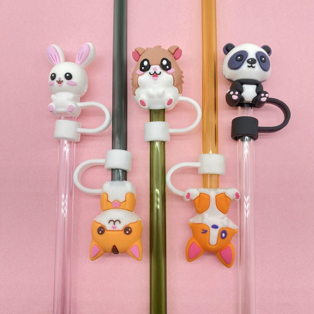 

10mm Straw Tip Covers Cute Dustproof Plug Creative Straw Cap
