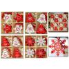 Christmas Celebrations Red White Hanging Decoration Charming Holiday Decor Beautifully Carved Shapes Convenient Hanging String
