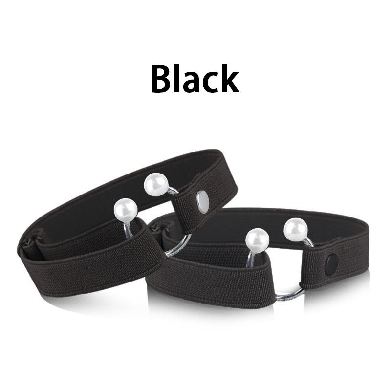 2 Pezzi/4 Pezzi Cinghie per Scarpe con Tacco Alto per Donne - Lacci Elastici Fissati Fibbia a Perla a Forma di U Decorazione per Scarpe Lacci