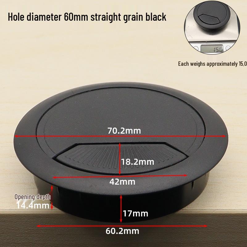 Diswei Desktop Cable Organizer Box, Round Plastic Wire Grommet for Office and Home Desk Management