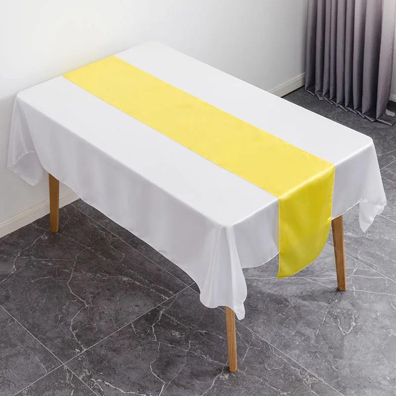 10Pcs Satin Table Runner 30cm X 275cm Wedding Party Supply Christmas Home Modern Coffee Dining Luxury Table Decoration